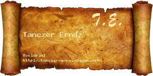 Tanczer Ernő névjegykártya