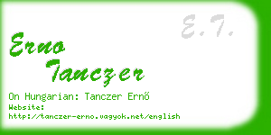 erno tanczer business card